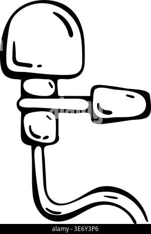 Lavalier Microphone Icon for Podcast, Interview and Video Recording. Lapel Mic for Vlogging, Journalism and Content Creation Stock Vector