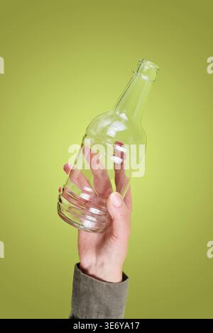 Empty bottle ready for sustainable recycling Stock Photo