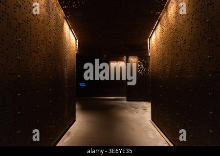 dark brown industrial interior made of metal Stock Photo
