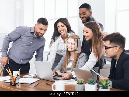 Young creative managers team working with new project Stock Photo