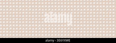 Seamless pattern with small hand drawn crosses in neutral tones. Minimal Scandinavian boho style on light background. Cute abstract design for nursery, kids textiles, fabric, wallpaper, wrapping paper Stock Vector