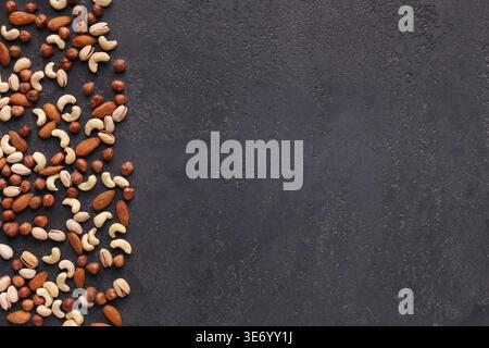 Background of mixed nuts with copy space Stock Photo