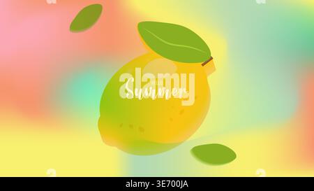 Vibrant summer mesh gradient background with Blurred Fruit soft color blends for ads, web design, banners, and marketing materials. vector illustration Stock Vector