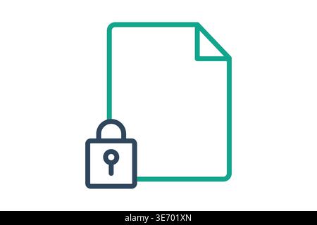 Confidential icon. Icon related to government document. Government elements vector illustration. Line icon style Stock Vector