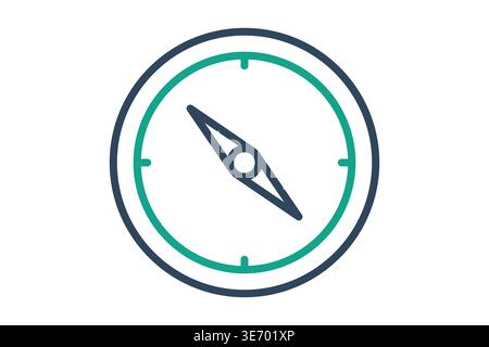 Compass icon. Icon related to strategic direction. Government elements vector illustration. Line icon style Stock Vector