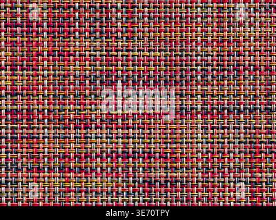Detail of the crosshatch pattern in a colorful plastic mat Stock Photo