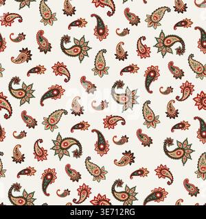Ornate Traditional Symmetrical Paisley Pattern Design Stock Vector