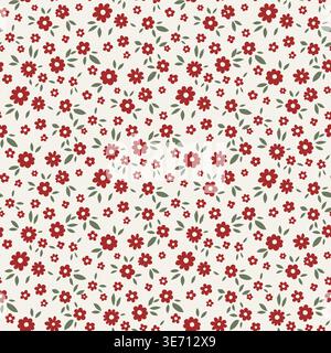 Delicate Folk Floral Sprig Pattern Art Stock Vector
