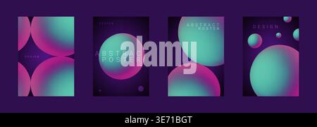 Gradient tech background and poster abstract shape with circle technology post. Design pattern purple and gradient conference geometric with template Stock Vector