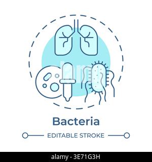 Bacteria soft blue concept icon Stock Vector