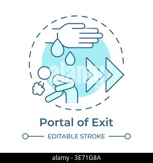 Portal of exit soft blue concept icon Stock Vector