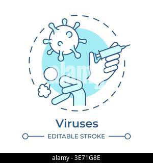 Viruses soft blue concept icon Stock Vector