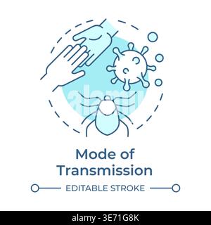 Mode of transmission soft blue concept icon Stock Vector