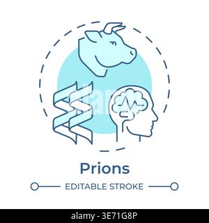 Prions soft blue concept icon Stock Vector