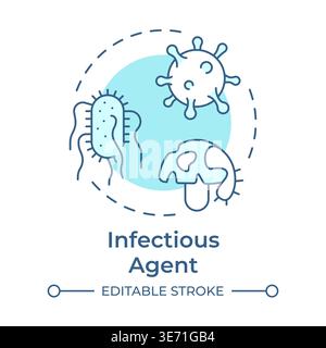 Infectious agent soft blue concept icon Stock Vector