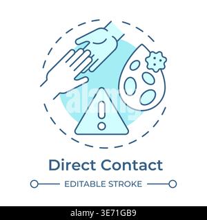 Direct contact soft blue concept icon Stock Vector