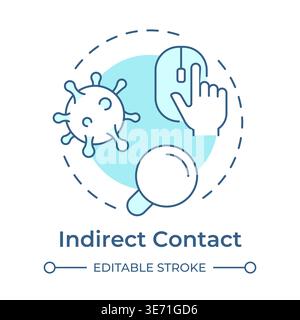 Indirect contact soft blue concept icon Stock Vector
