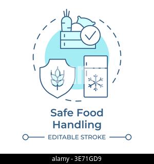 Safe food handling soft blue concept icon Stock Vector