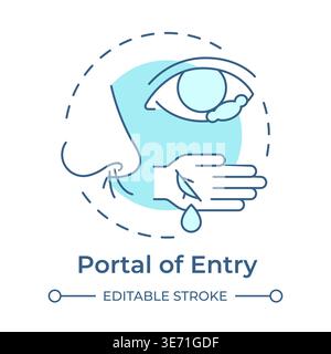 Portal of entry soft blue concept icon Stock Vector