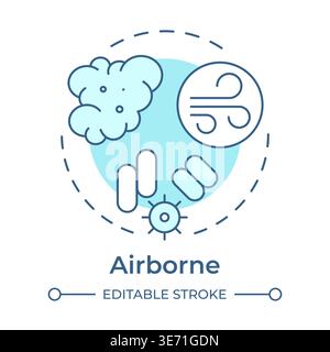 Airborne soft blue concept icon Stock Vector