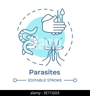 Parasites soft blue concept icon Stock Vector