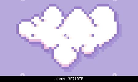 Pixel game art white cloud. Stock Vector