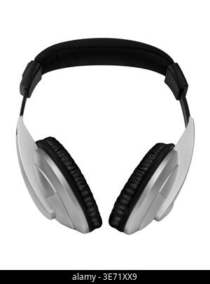 Head Set black silver isolated on white background Stock Photo