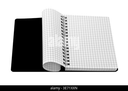 Black notice book spiral binding isolated on white background Stock Photo