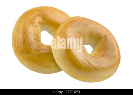 2 Bagels isolated on white background Stock Photo