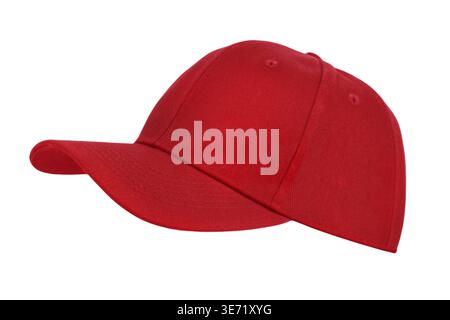 1 Red Basecap isolated on white background Stock Photo
