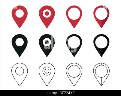Location pin icon. Map pin place marker. Location icon. Stock Vector
