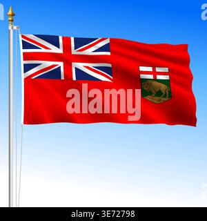 Manitoba waving flag, Canada, north america, vector illustration Stock Vector