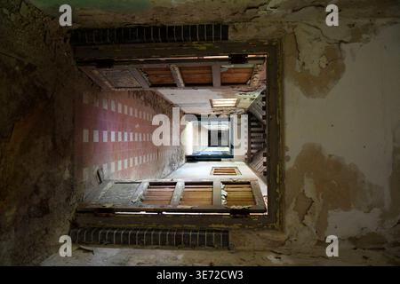 Corridor in the former Grabowsee sanatorium Stock Photo