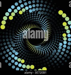Modern abstract fractal colorful swirl dot design. Vector technology lines graphic element Stock Vector
