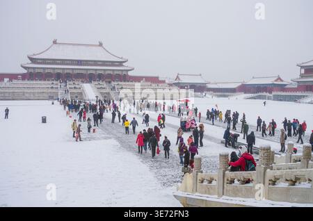 The Forbidden City in Winter, Beijing, China Stock Photo