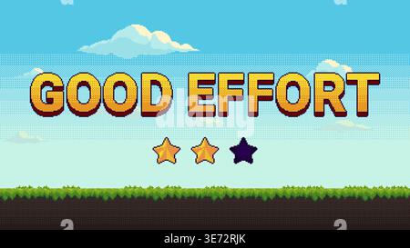 Good effort screen two stars result Stock Vector