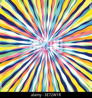 Vortex colorful waves fractal geometric background. Vector technology lines graphic element Stock Vector