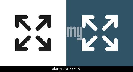 Scaling arrow icon in flat style. Expand size vector illustration on isolated background. Scale button sign business concept. Stock Vector