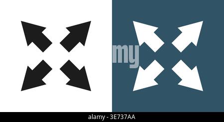 Scaling arrow icon in flat style. Expand size vector illustration on isolated background. Scale button sign business concept. Stock Vector