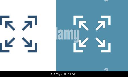 Scaling arrow icon in flat style. Expand size vector illustration on isolated background. Scale button sign business concept. Stock Vector