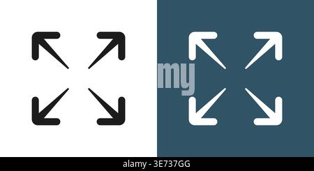 Scaling arrow icon in flat style. Expand size vector illustration on isolated background. Scale button sign business concept. Stock Vector