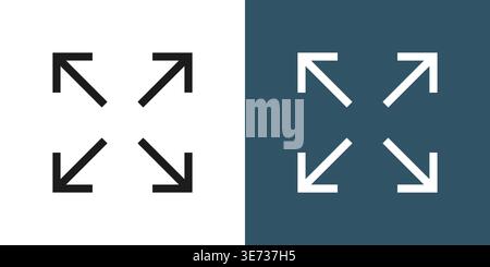 Scaling arrow icon in flat style. Expand size vector illustration on isolated background. Scale button sign business concept. Stock Vector