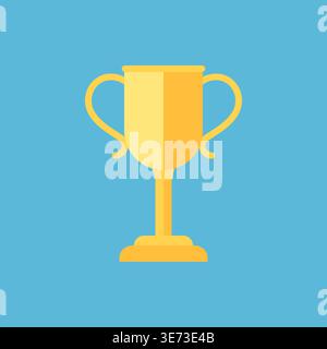Golden Cup Trophy Icon for Success and Achievement Concept Vector Illustration Stock Vector