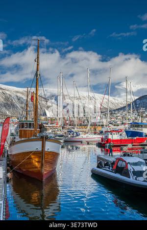 Harbor view, Tromso, Troms, Norway Stock Photo
