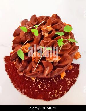 Coffee and Milk Ice Cream dessert , France Stock Photo