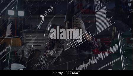 Adjusting helmet, female tech rubbing forehead while sitting at bench, plaid shirt gloves vest AR. Technician, workshop, moody, focus, safety, machine Stock Photo
