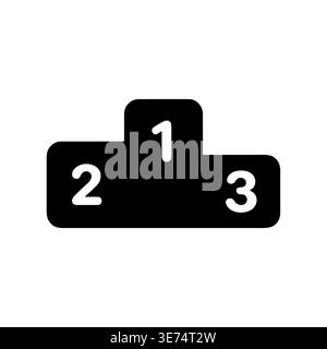 Black Silhouette of Podium with Numbers One Two and Three Stock Vector