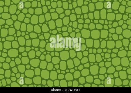 Seamless pattern dinosaur skin, snake, crocodile, dragon. Repeating background alligator, reptile, iguana, python. Repeated texture snakeskin. Cartoon Stock Vector