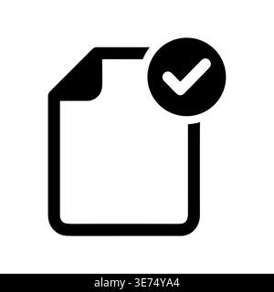 Document approved icon with checkmark in a simple flat style Stock Vector