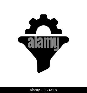 Data filtering concept with gear icon, simple vector illustration Stock Vector